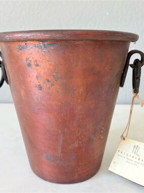 Pottery Barn Copper Wine Cooler Ice Bucket 8”H 7.5”D New But Old Stock